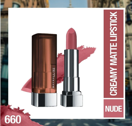 Maybelline New York Matte Lipstick, Intense Colour, Keeps Lips Moisturised, 660 Touch of Spice, Color Sensational Creamy Matte Lipstick, 3.9g